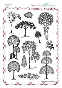 Fantasy Woodland Rubber stamp sheet - A4