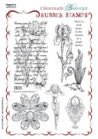 Elegant Iris Rubber stamp sheet - A5