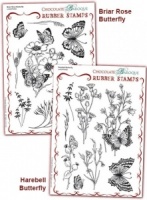 Briar Rose Butterfly/Harebell Butterfly Rubber stamps Multi-buy - A5