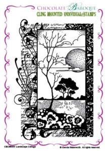 Landscape Collage cling mounted rubber stamp