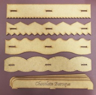Chocolate Baroque Draw and Tear Rulers Set 1 - Pack of 4 with handles