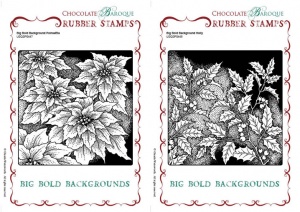 Big Bold Backgrounds Poinsettia-Holly Rubber stamps Multi-buy