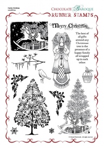 Family Christmas Rubber Stamp Sheet - A4