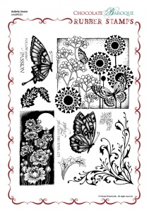 Butterfly Dreams Rubber Stamp sheet - A4