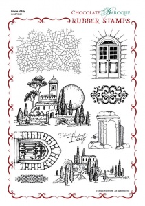 Echoes of Italy Rubber Stamp Sheet - A4