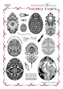 Baroque Eggs Rubber stamp sheet - A4