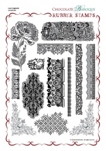 Lace Fragments Rubber stamp sheet - A4