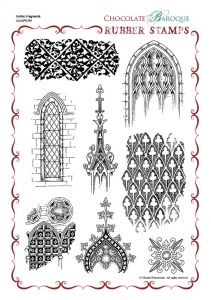 Gothic Fragments Rubber stamp sheet - A4
