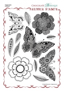 Tangled Garden Rubber stamp sheet - A4