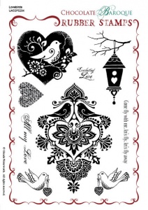 Lovebirds Rubber stamp sheet - A5