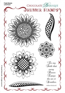 Fresh Blooms Rubber Stamp Sheet - A5