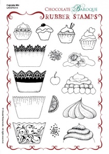 Cupcake Mix Rubber stamp sheet - A5