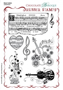 Music Fanfare Rubber stamp sheet - A5