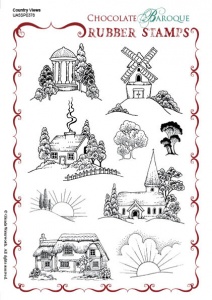Country Views Rubber Stamp sheet - A5