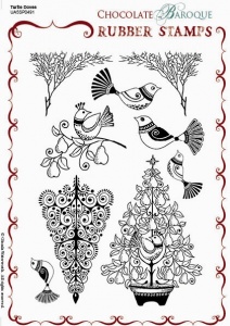 Turtle Doves Rubber stamp sheet - A5