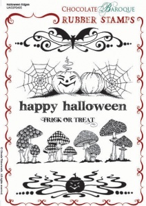 Halloween Edges Rubber stamp sheet - A5
