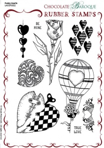 Punky Hearts Rubber stamp sheet - A5