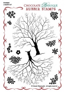 Orchard Design a Tree Rubber stamp sheet - A6