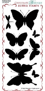 Butterfly Blush Rubber Stamp Sheet - DL