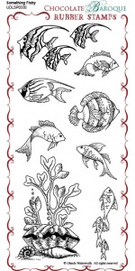 Something Fishy Rubber Stamp Sheet - DL