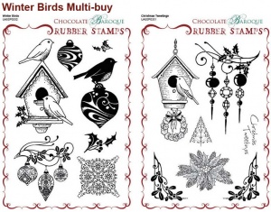 Christmas Tweetings/Winter Birds Rubber stamps Multi-buy - A5