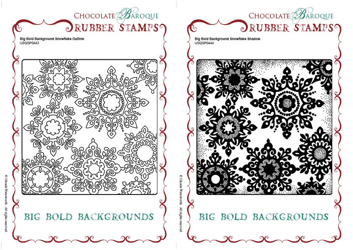 Large Background Silhouette Wood Mounted Rubber Stamp SNOWFLAKE HAMPTON ART 