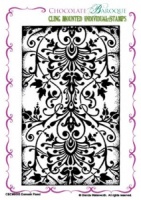 Damask Panel cling mounted rubber stamp