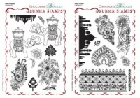 Indian Elephant/Indian Textiles Rubber stamp Multi-buy - A5