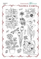 Flora and Fauna Rubber Stamp Sheet - A4