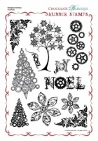 Steampunk Christmas Rubber stamp sheet - A4