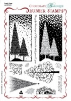 Frosty Trees Rubber stamp sheet - A5