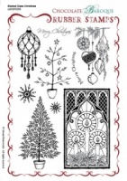 Stained Glass Christmas Rubber Stamp sheet - A5