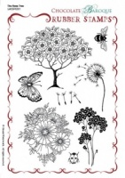 The Rose Tree Rubber Stamp sheet - A5
