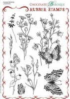 Harebell Butterfly Rubber stamp sheet - A5