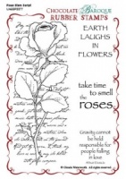 Rose Stem Script Rubber stamp sheet - A6