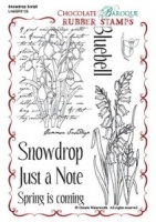 Snowdrop Script Rubber stamp sheet - A6