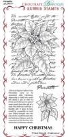 Poinsettia Script Rubber Stamp Sheet - DL