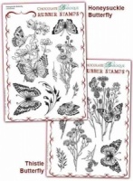 Thistle Butterfly/Honeysuckle Butterfly Rubber stamps Multi-buy - A5