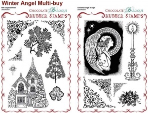 Christmas Angel of Light/New England Winter Rubber stamps Multi-buy - A5